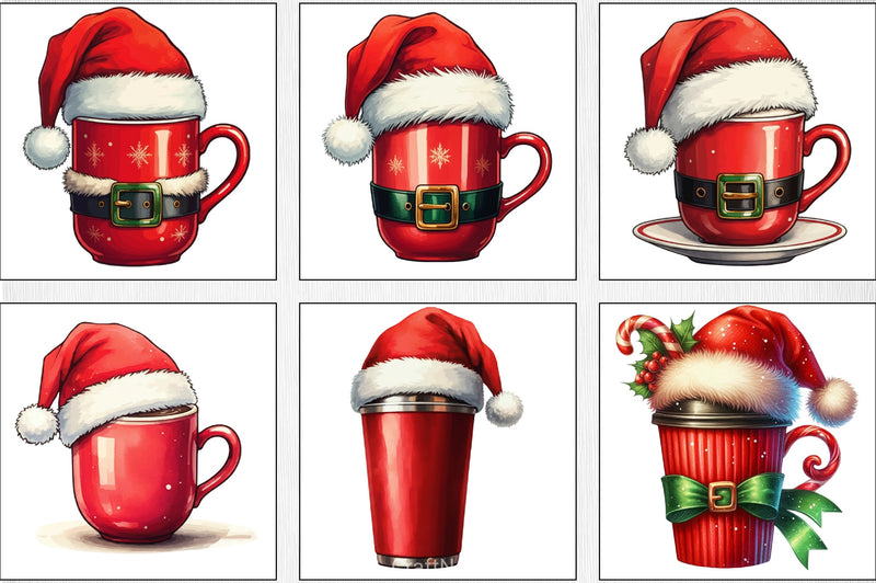 Christmas Coffee Cup Clipart Bundle - CraftNest - Digital Crafting and Art