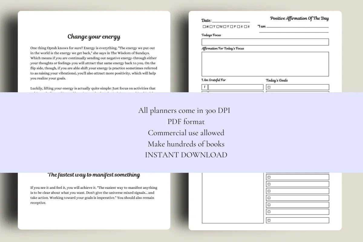 Daily Manifestation Journal KDP Planner - CraftNest - Digital Crafting and Art