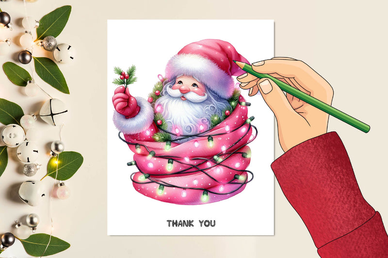 Pink Santa Claus Clipart Bundle - CraftNest - Digital Crafting and Art