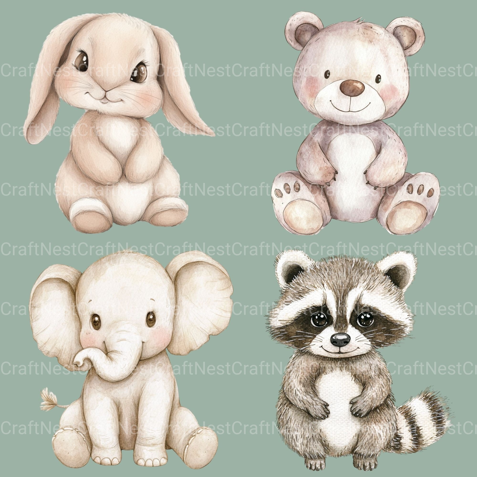 Nursery Animals Clipart Bundle 3 - CraftNest - Digital Crafting and Art