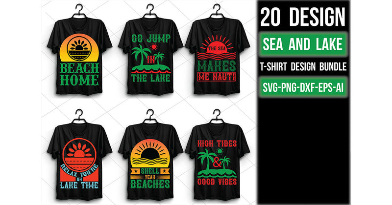 Sea And Lake T Shirt Bundle - CraftNest - Digital Crafting and Art