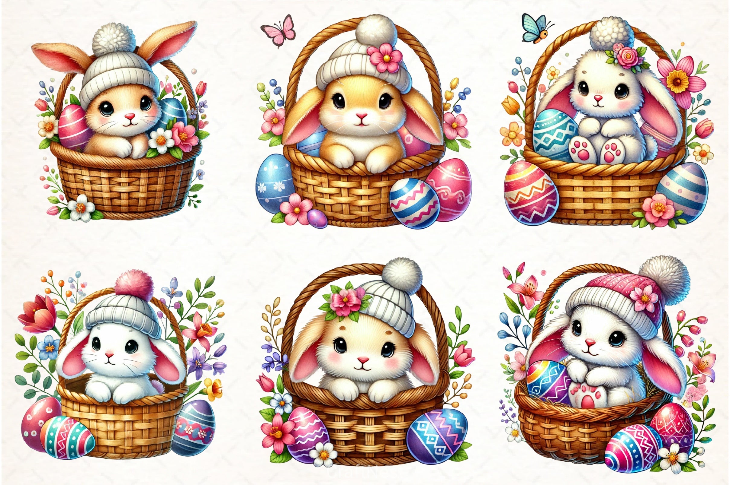 Easter Bunnies Clipart Bundle - CraftNest - Digital Crafting and Art