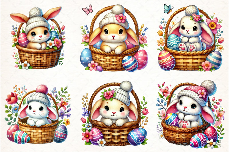 Easter Bunnies Clipart Bundle - CraftNest - Digital Crafting and Art