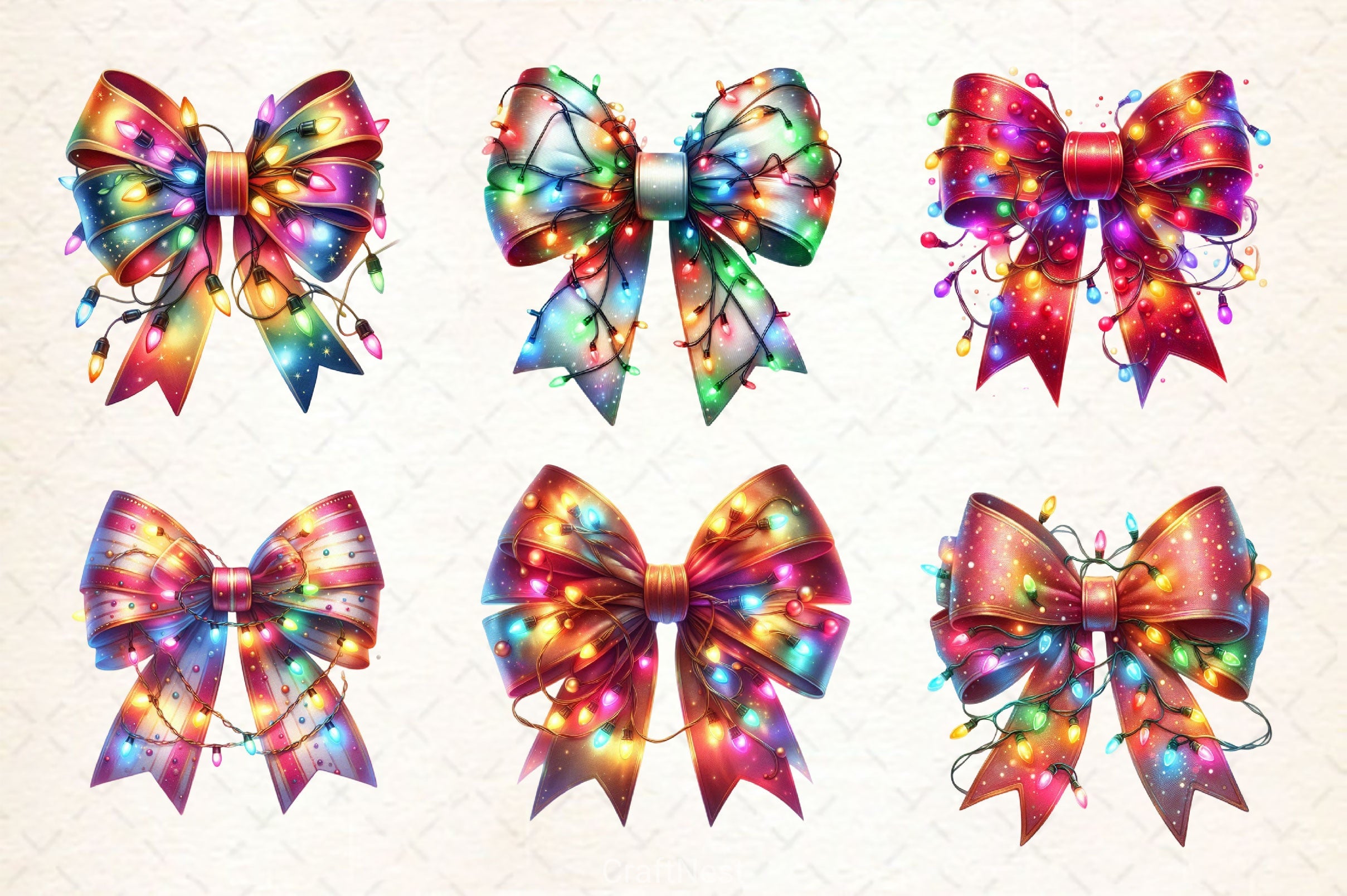Christmas Bow Clipart Bundle 2 - CraftNest - Digital Crafting and Art