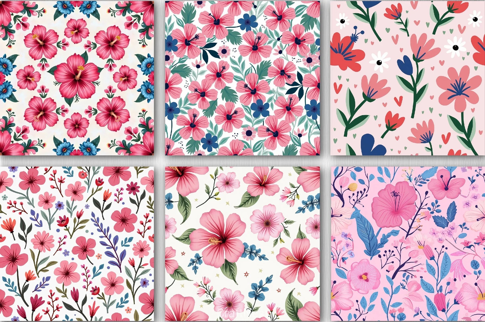 Flower Pattern Floral Paper Clipart Bundle - CraftNest - Digital Crafting and Art