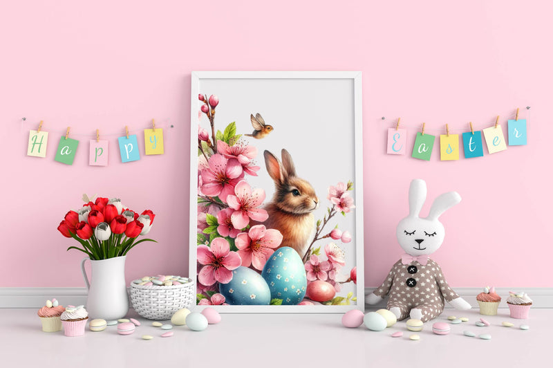 Vintage Easter Bunny Flower Clipart Bundle - CraftNest - Digital Crafting and Art