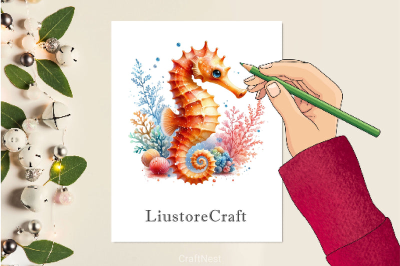 Sea Seahorse Clipart Bundle 2 - CraftNest - Digital Crafting and Art