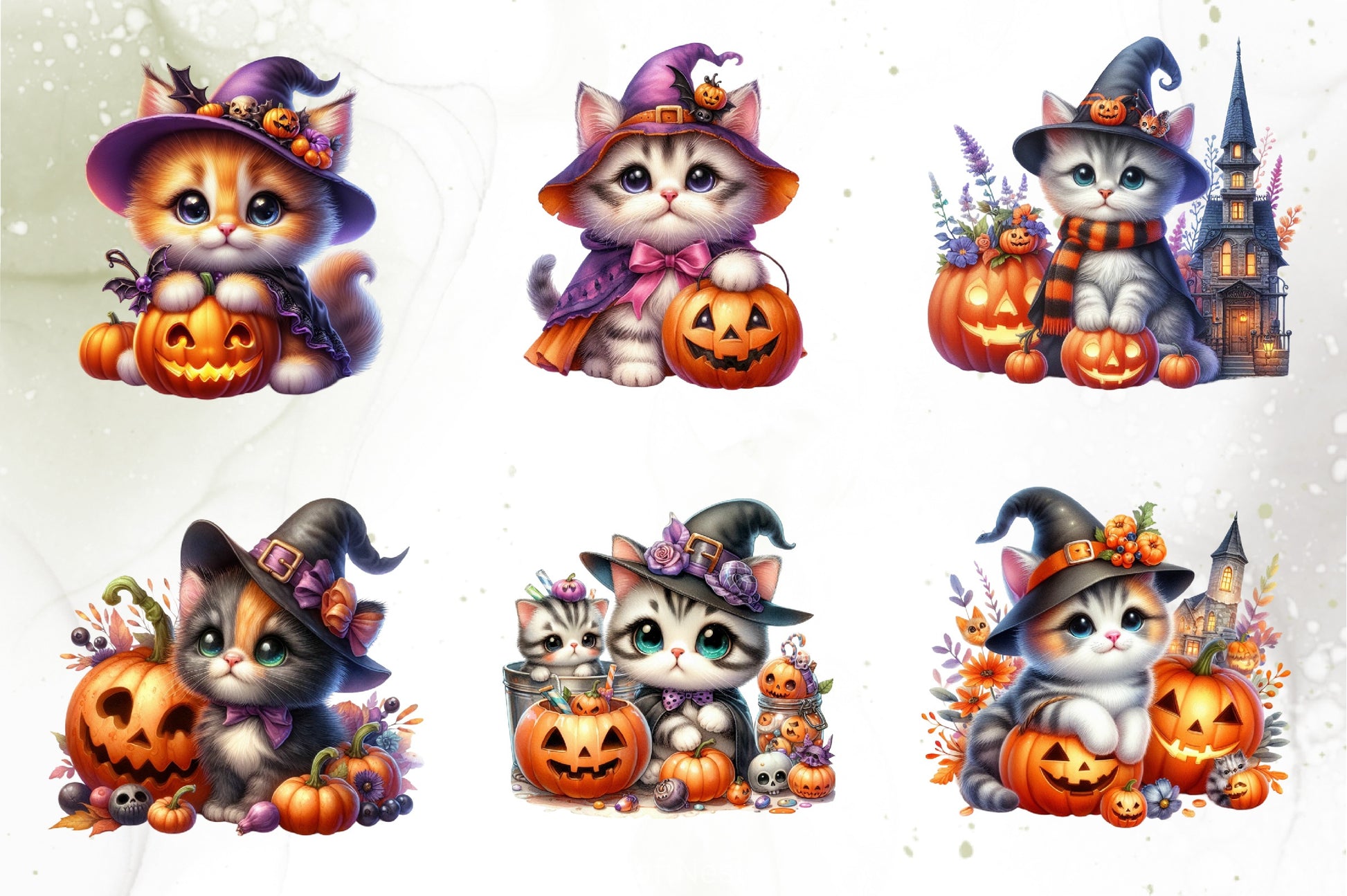 Cute Halloween Cat Clipart Bundle - CraftNest - Digital Crafting and Art