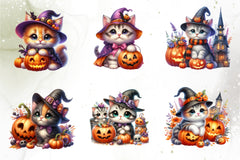 Cute Halloween Cat Clipart Bundle - CraftNest - Digital Crafting and Art