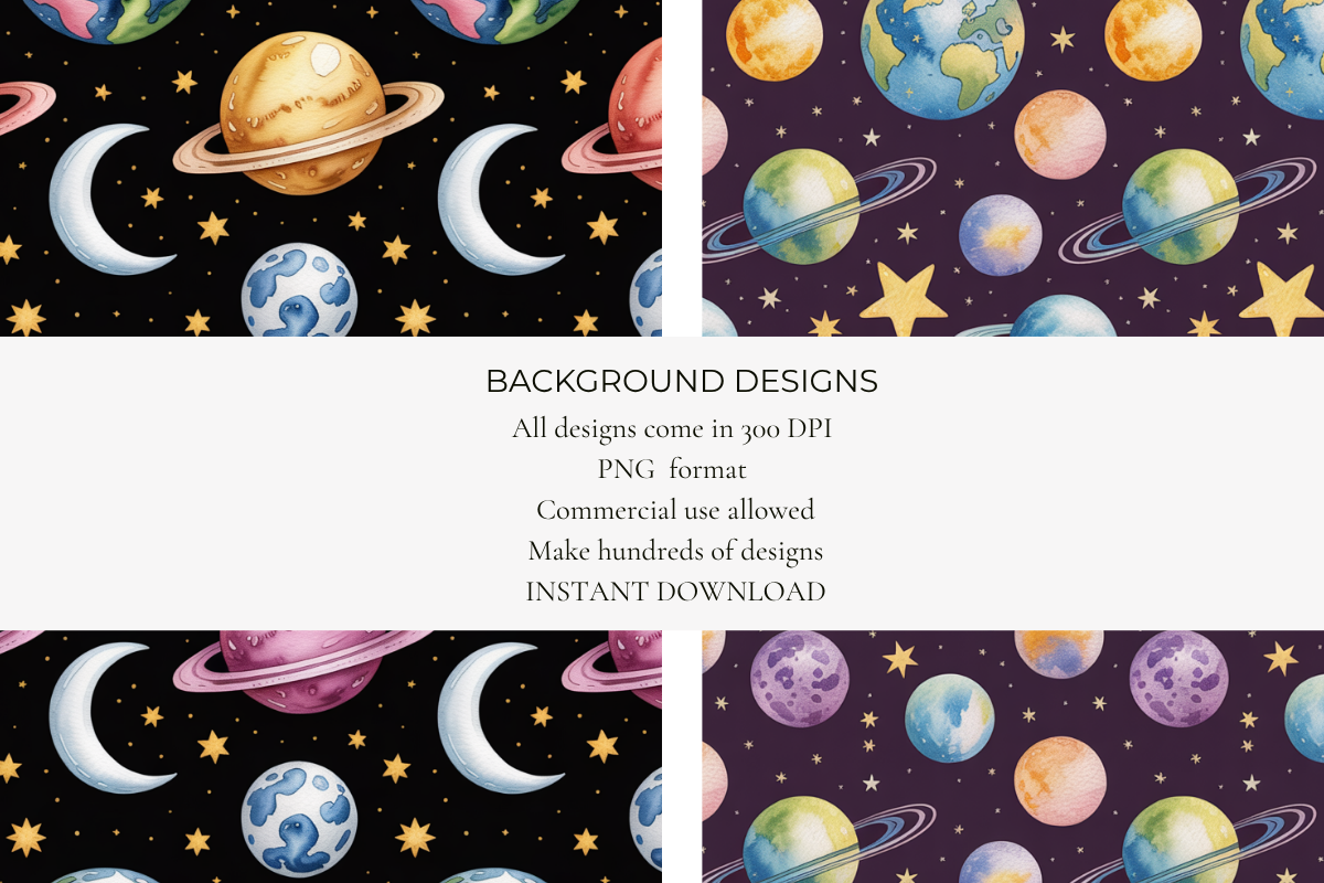 Dark Cosmic Patterns Seamless Papers