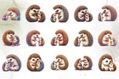 Hedgehog Family Clipart Bundle - CraftNest - Digital Crafting and Art