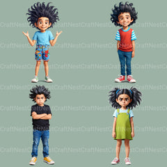 Quirky Kids Hispanic Clipart Bundle - CraftNest - Digital Crafting and Art