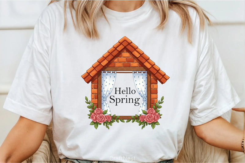 Hello Spring Window Clipart Bundle - CraftNest - Digital Crafting and Art