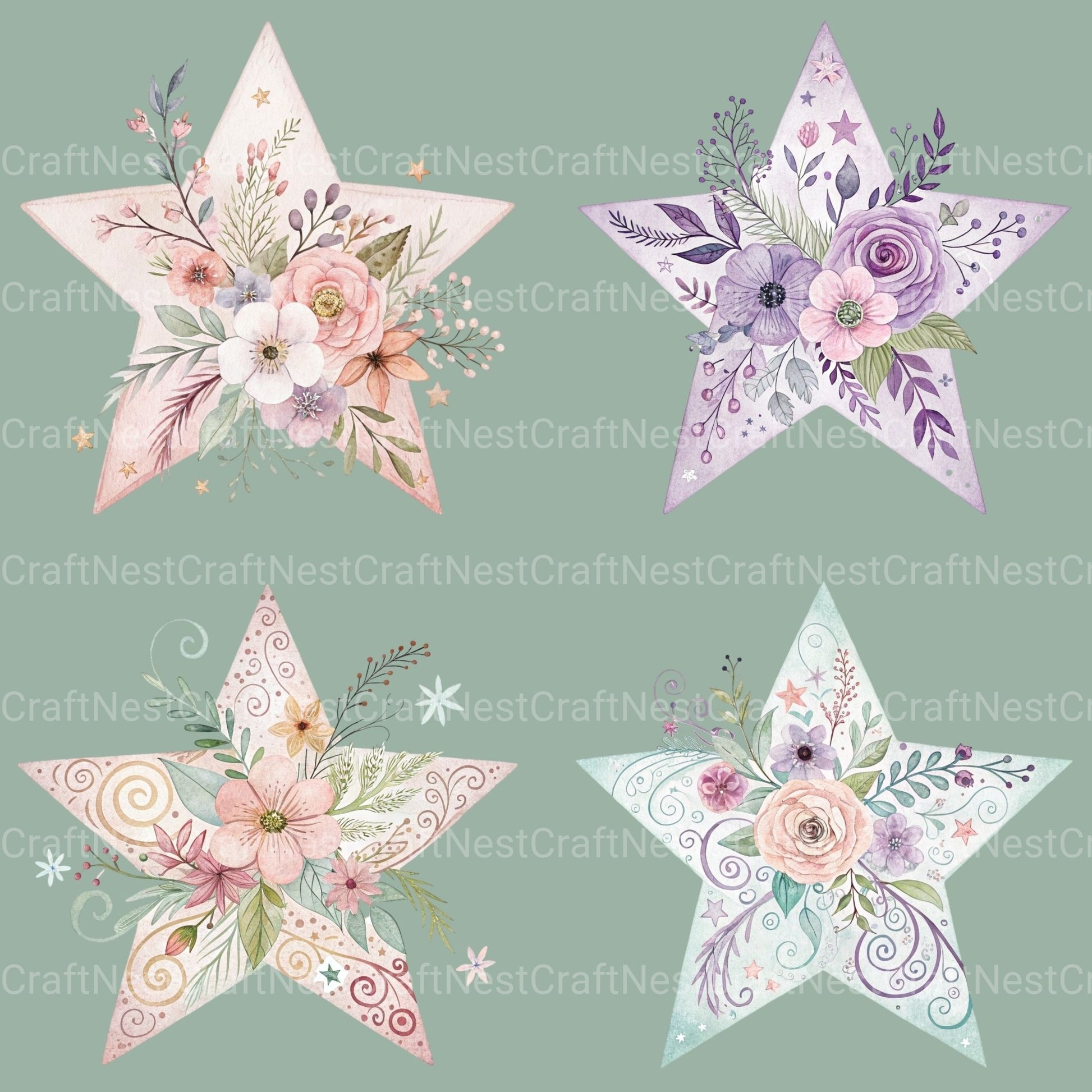 Boho Nursery Clipart Bundle - CraftNest - Digital Crafting and Art