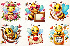 Lovely Bee Valentine's Clipart Bundle - CraftNest - Digital Crafting and Art