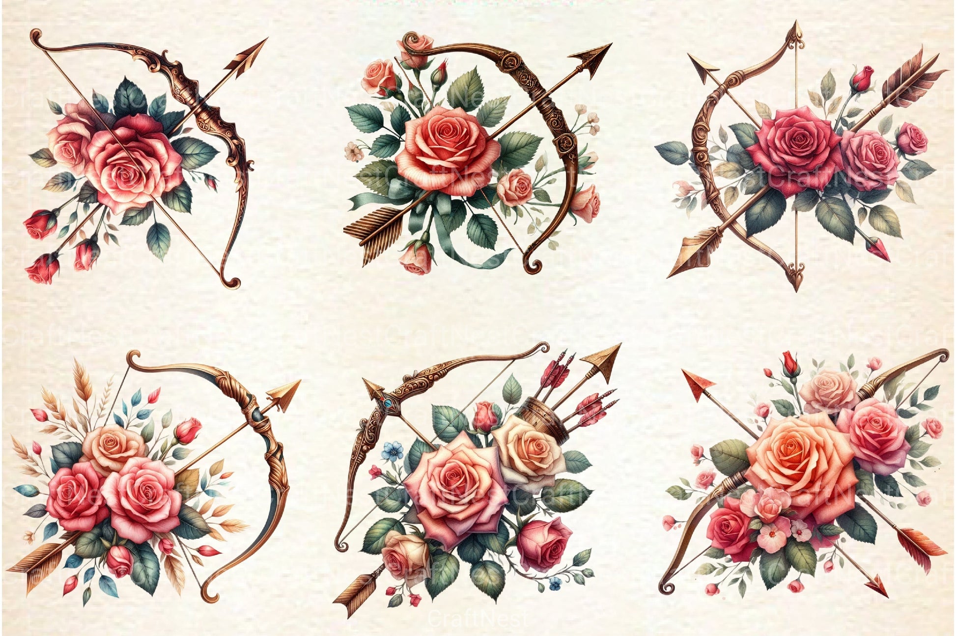 Cupid Arrow Clipart Bundle - CraftNest - Digital Crafting and Art