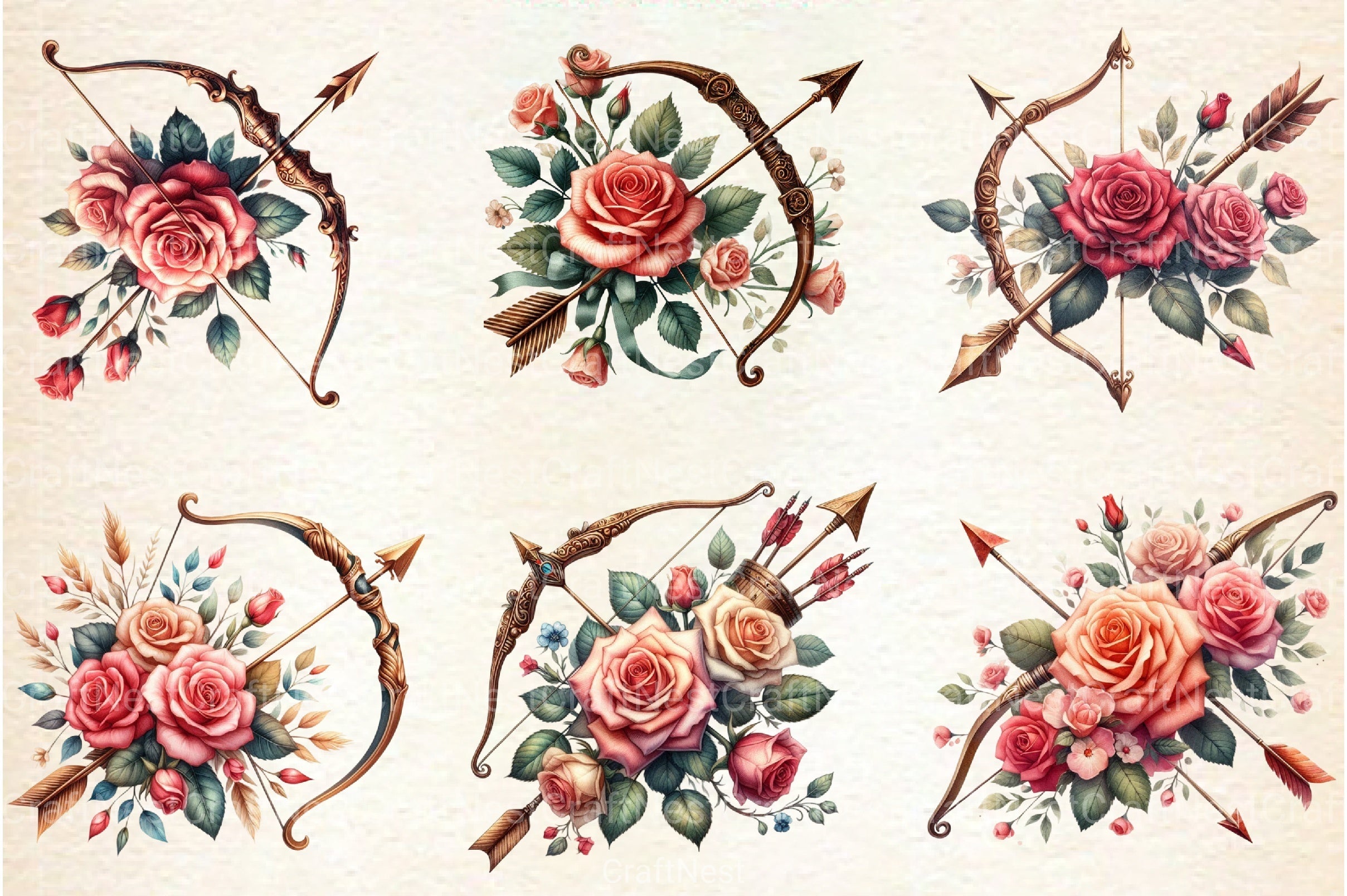 Cupid Arrow Clipart Bundle - CraftNest - Digital Crafting and Art