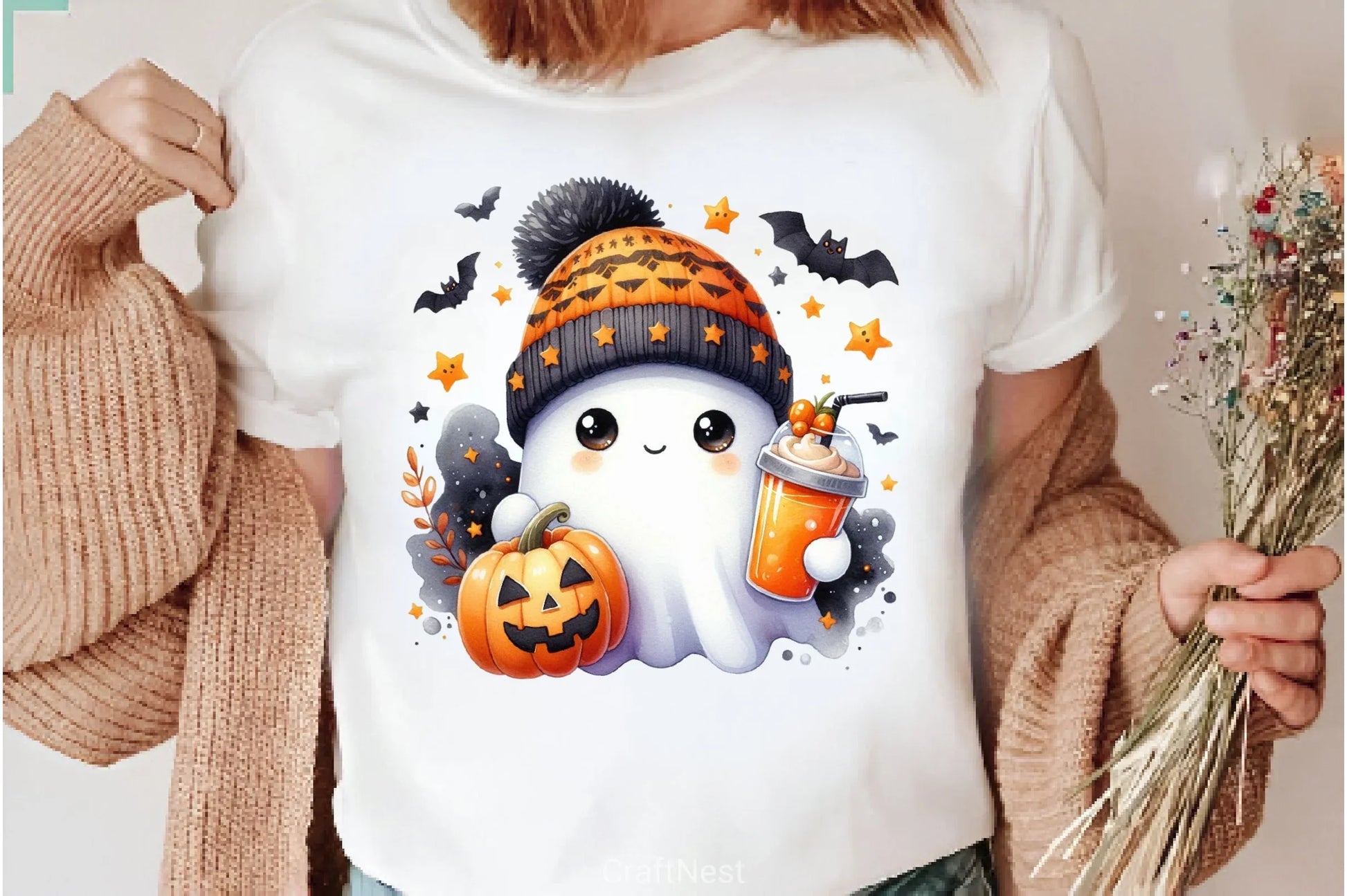 Cute Ghost Cute Halloween Clipart Bundle 9 - CraftNest - Digital Crafting and Art