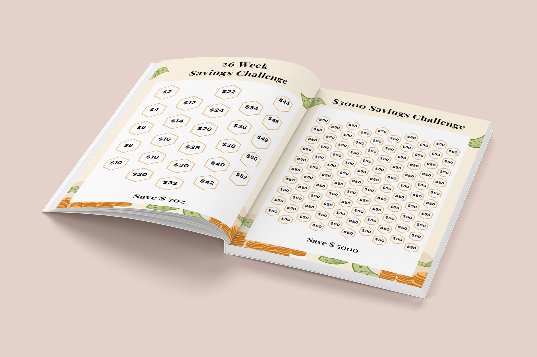 Money Saving Goals Challenge Planner