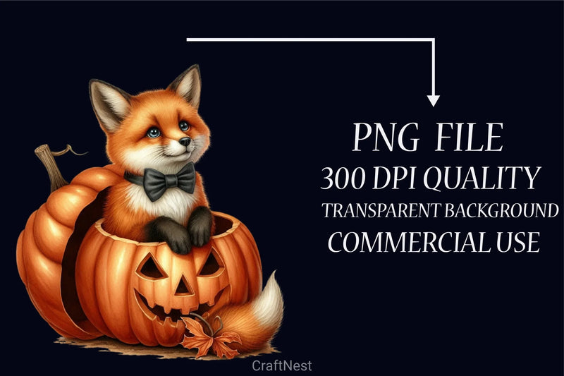 Halloween Fox Pumpkin Clipart Bundle - CraftNest - Digital Crafting and Art