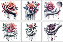 Dripping Rose Clipart Bundle - CraftNest - Digital Crafting and Art