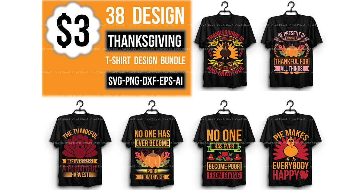 Thanksgiving T-Shirt Design SVG Bundle 1