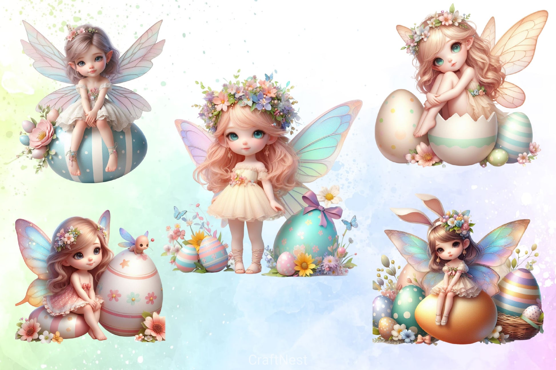 Easter Fairy Girls Clipart Bundle - CraftNest - Digital Crafting and Art