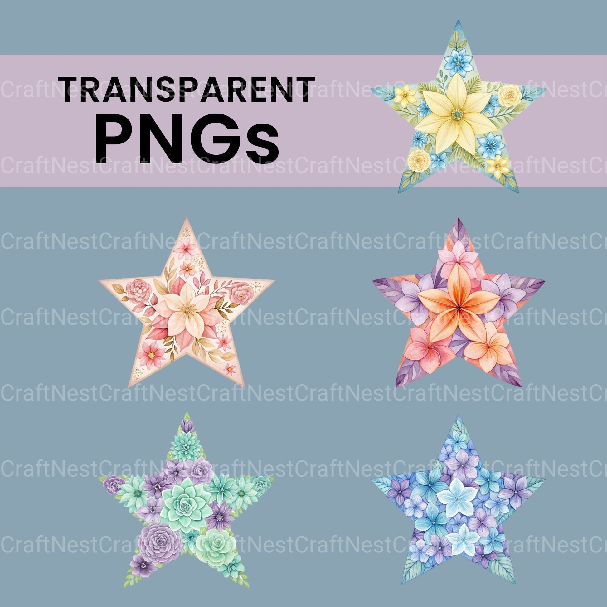 Flower Star Clipart Bundle - CraftNest - Digital Crafting and Art