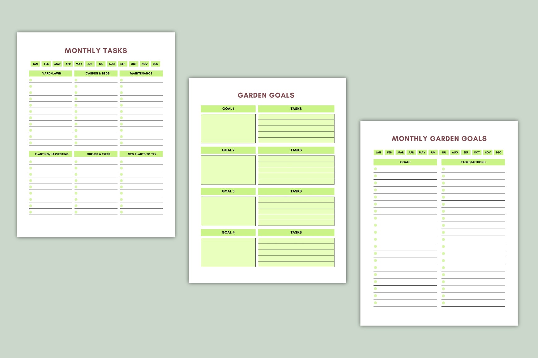 Grow Smart Garden Sheets Planner