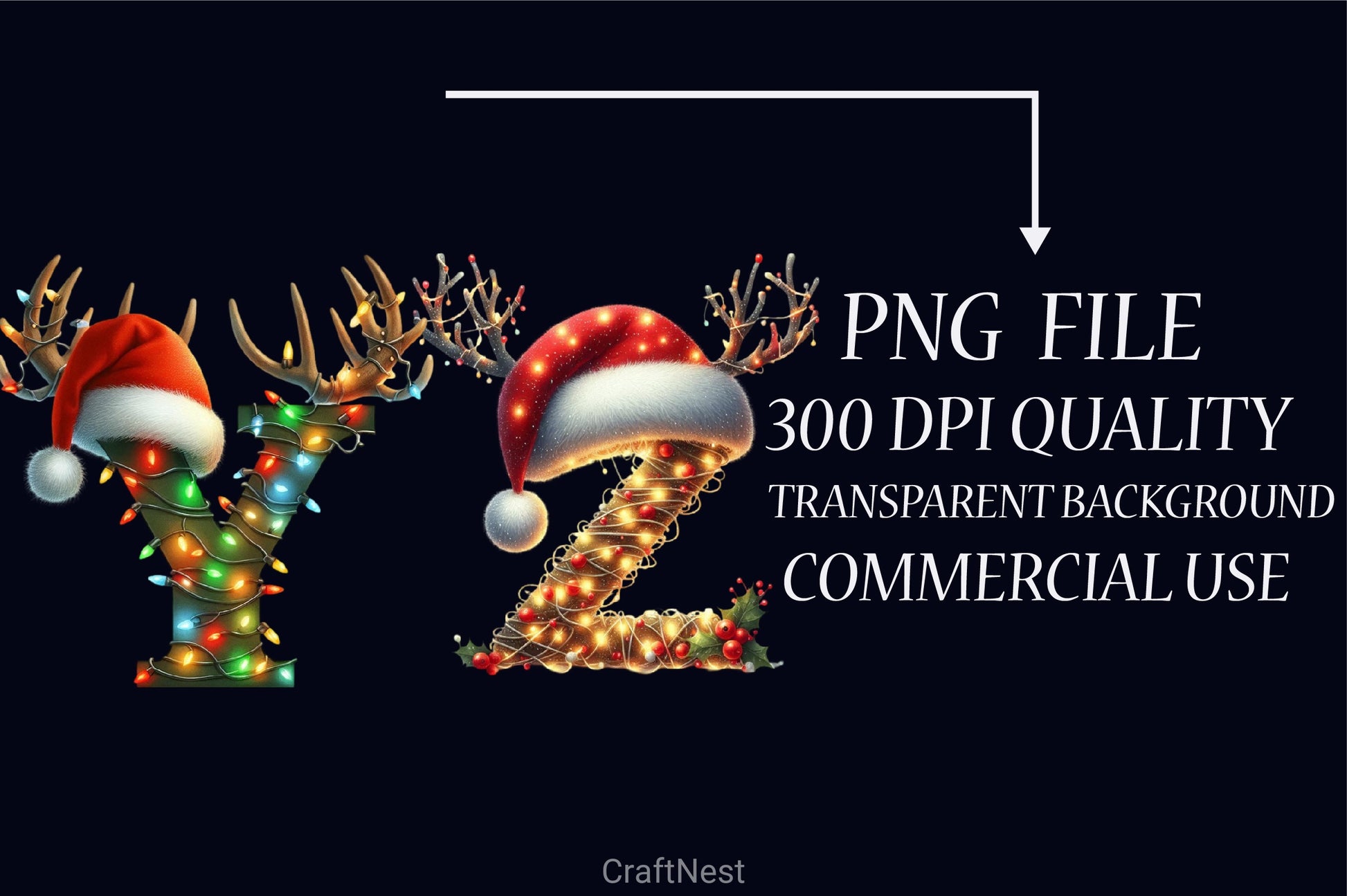 Christmas Alphabet Clipart Bundle - CraftNest - Digital Crafting and Art