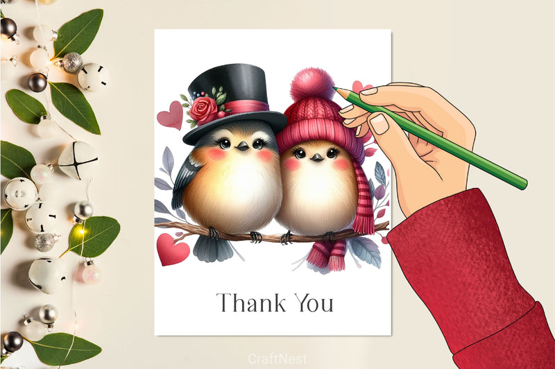 Valentine Couple Bird Clipart Bundle - CraftNest - Digital Crafting and Art