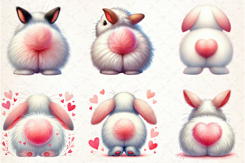 Valentine Bunny Butt Clipart Bundle - CraftNest - Digital Crafting and Art