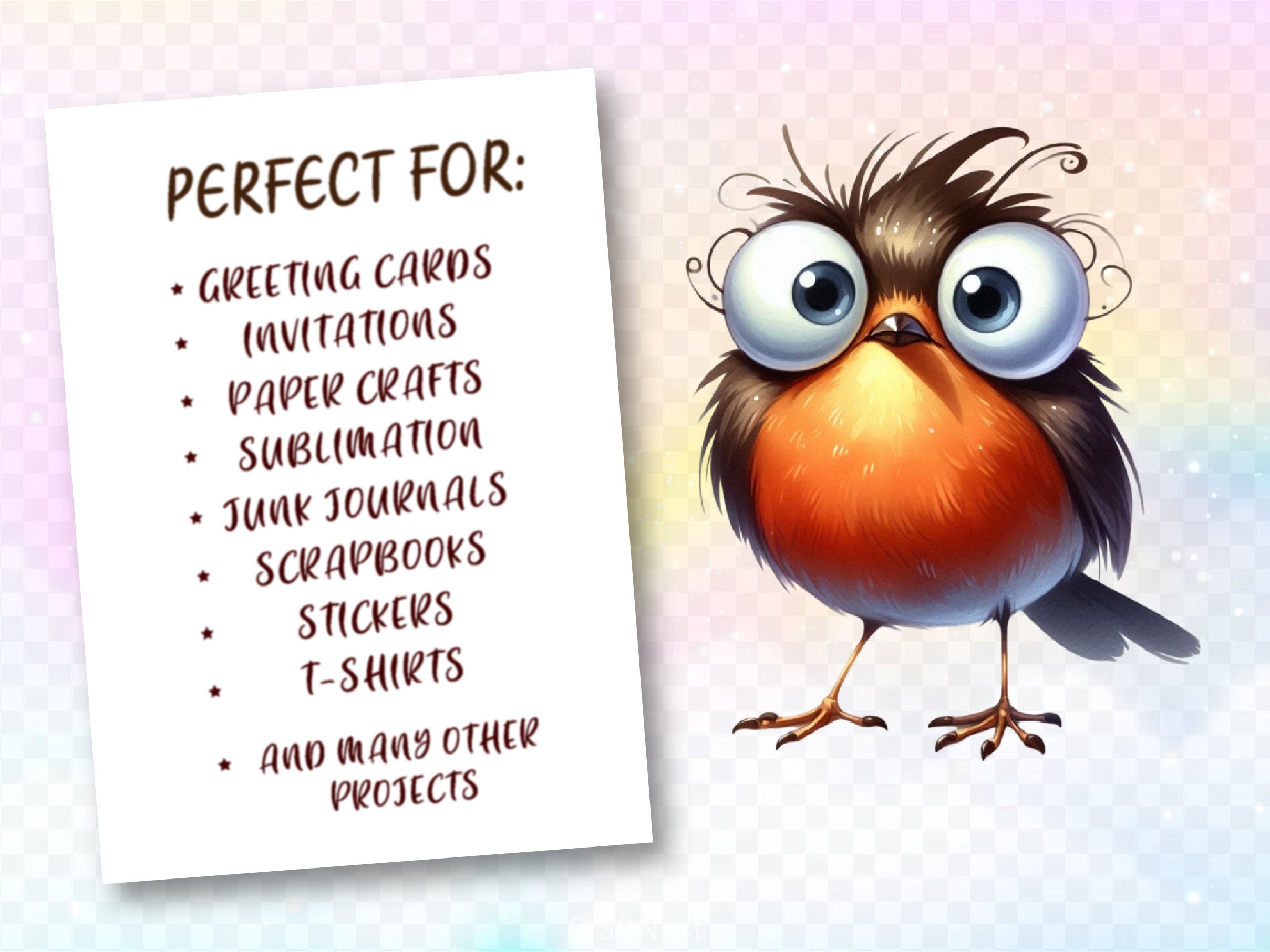 Funny American Robin Bird Clipart Bundle 2 - CraftNest - Digital Crafting and Art