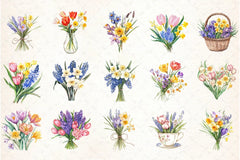 Spring Flowers Clipart Bundle 7 - CraftNest - Digital Crafting and Art