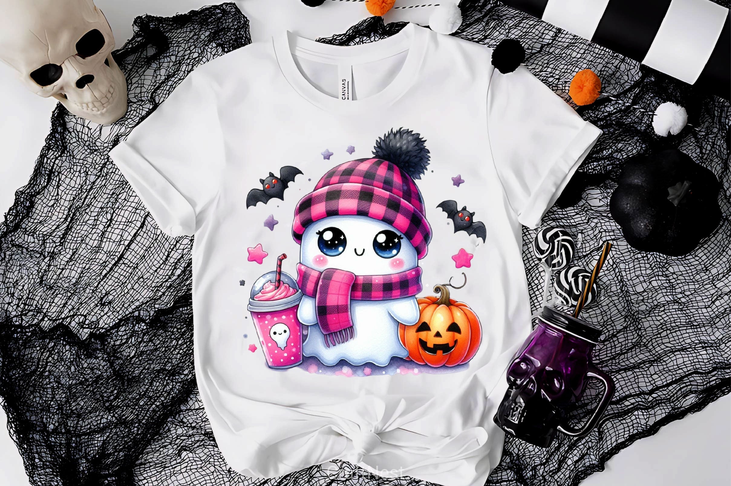 Cute Ghost Cute Halloween Clipart Bundle 21 - CraftNest - Digital Crafting and Art