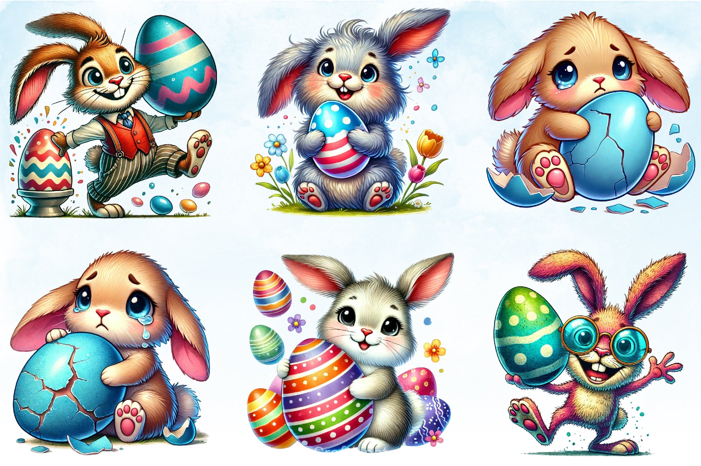 Funny Easter Bunny Clipart Bundle 37 - CraftNest - Digital Crafting and Art