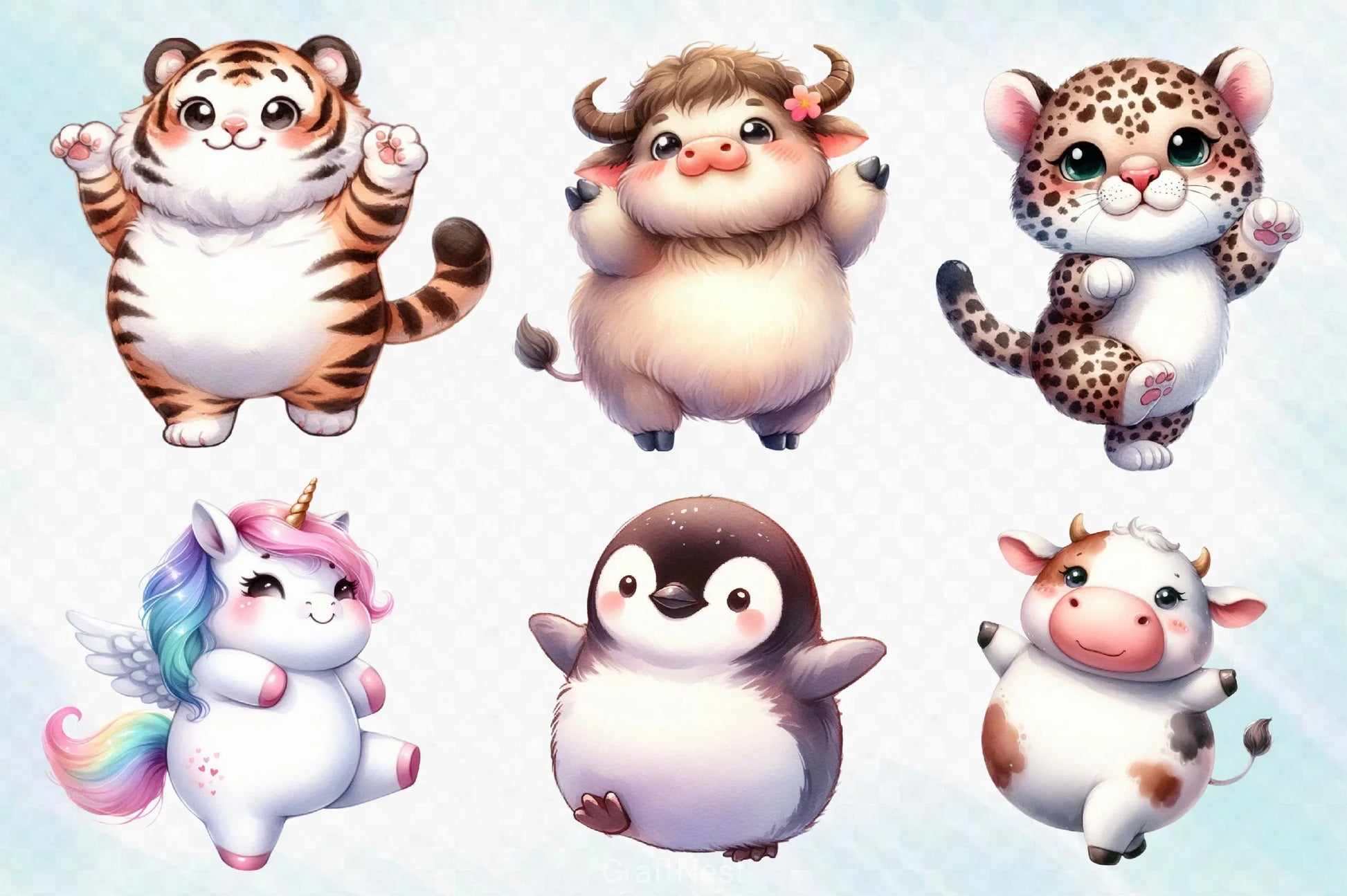 Cute Fat Animals Clipart Bundle 1 - CraftNest - Digital Crafting and Art