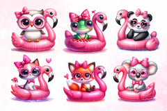 Summer Cute Summer Animals Clipart Bundle - CraftNest - Digital Crafting and Art