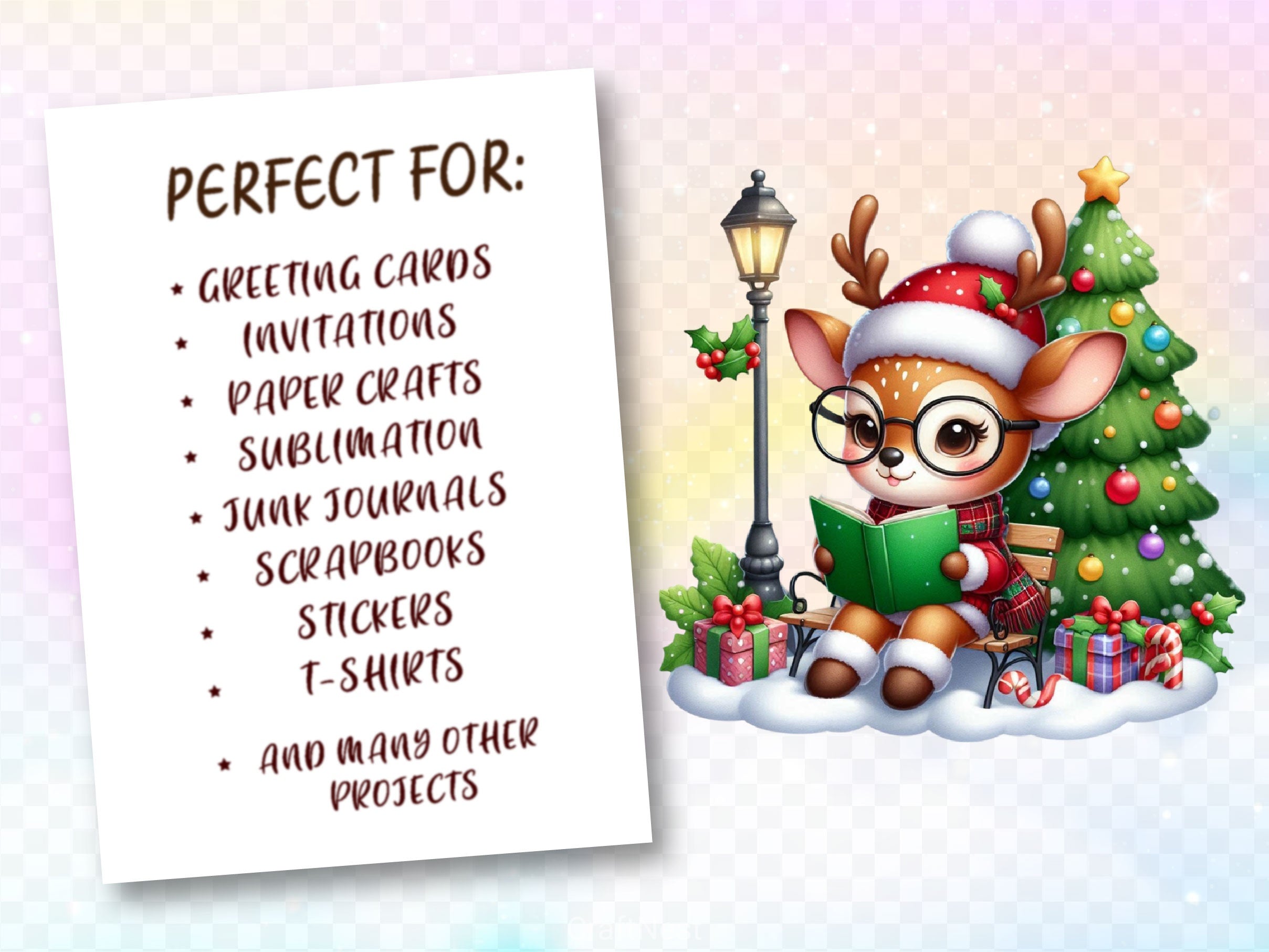 Christmas Deer Clipart Bundle 3 - CraftNest - Digital Crafting and Art