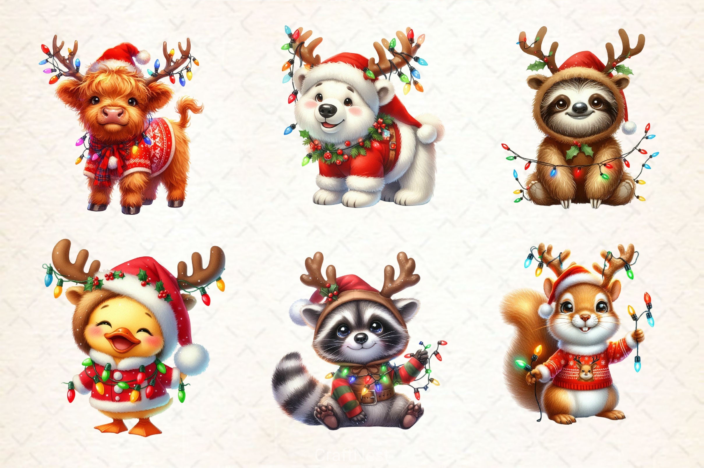 Christmas Animal Clipart Bundle 6 - CraftNest - Digital Crafting and Art