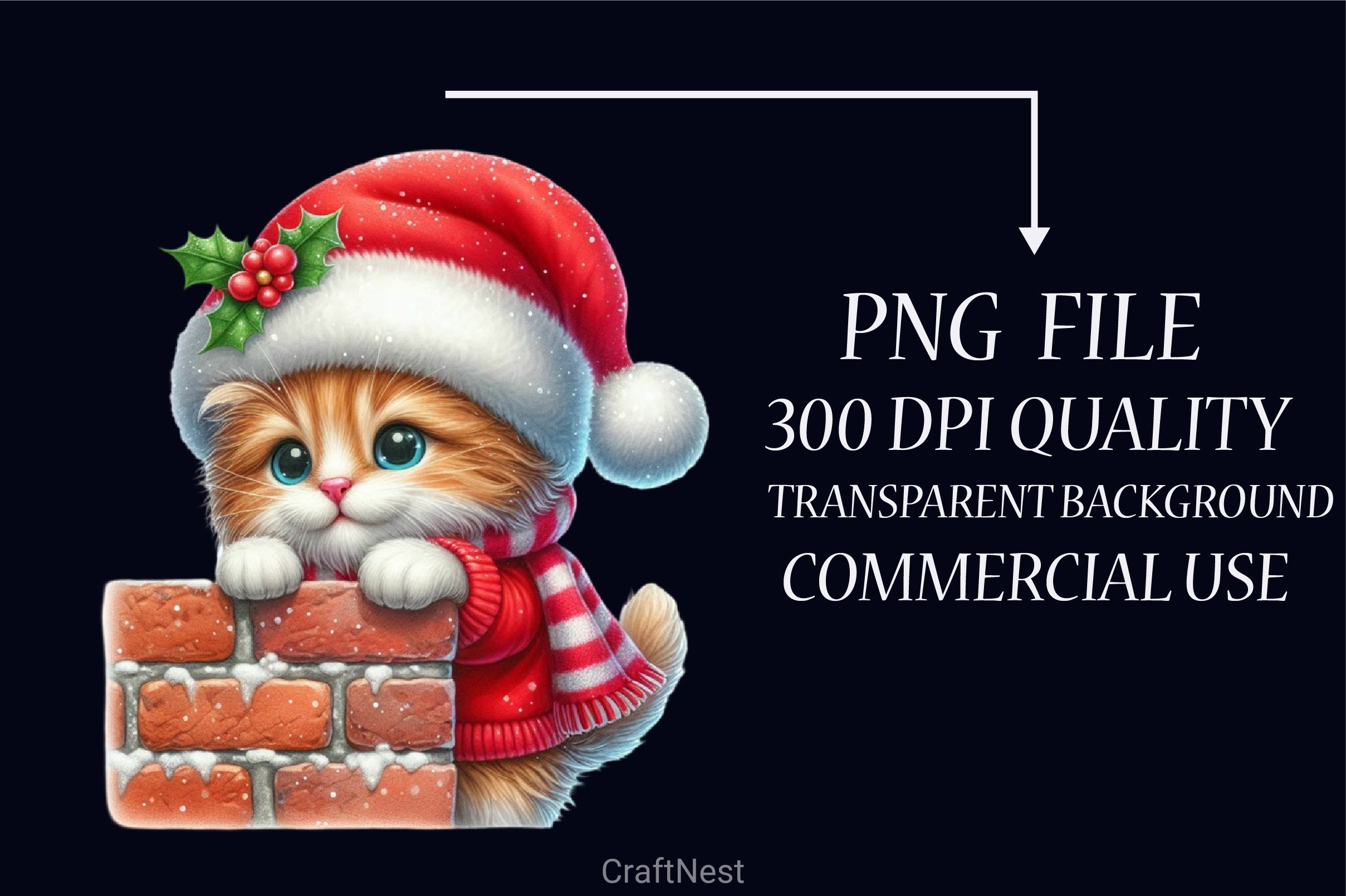 Christmas Cat Clipart Bundle 5 - CraftNest - Digital Crafting and Art