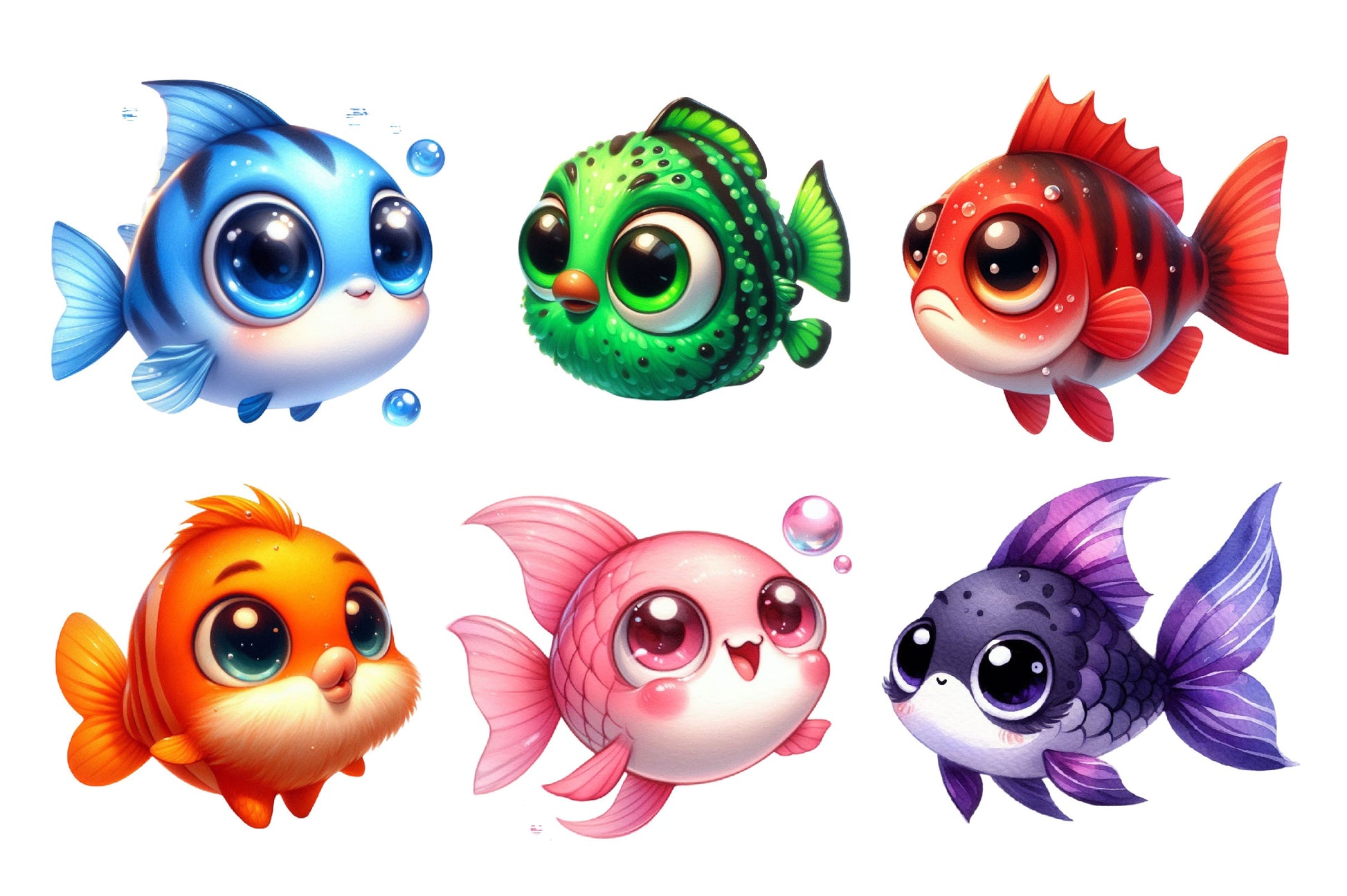 Cute Fish Clipart Bundle - CraftNest - Digital Crafting and Art