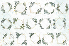 Gold Frames Eucalyptus Clipart Bundle - CraftNest - Digital Crafting and Art