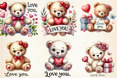 Valentine's Baby Bear Love Clipart Bundle - CraftNest - Digital Crafting and Art