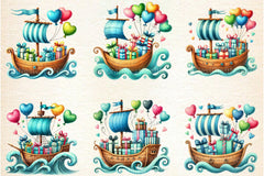 Valentine Ship Clipart Bundle - CraftNest - Digital Crafting and Art