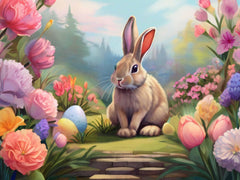 Easter Bunny Watercolor Seamless Pattern - CraftNest - Digital Crafting and Art