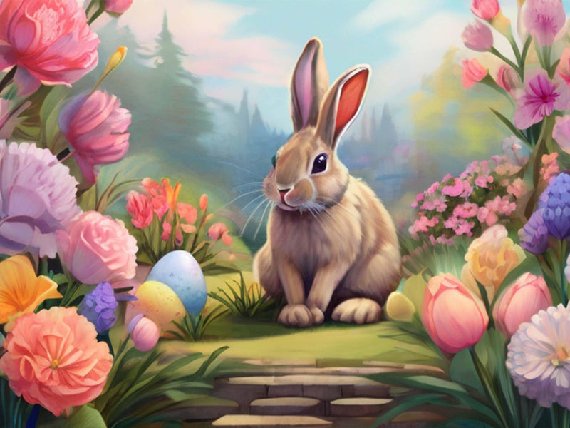 Easter Bunny Watercolor Seamless Pattern - CraftNest - Digital Crafting and Art