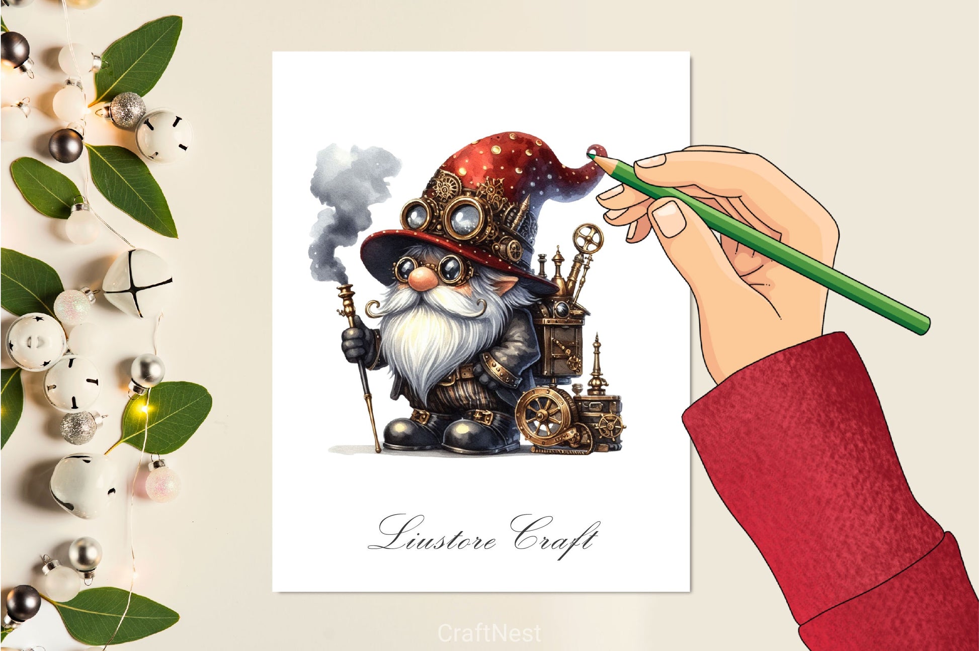 Steampunk Gnome Clipart Bundle - CraftNest - Digital Crafting and Art