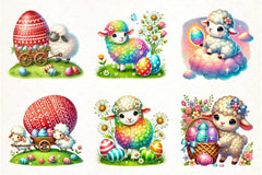 Happy Easter Sheep Clipart Bundle - CraftNest - Digital Crafting and Art