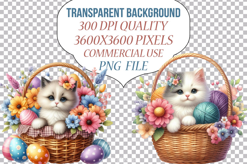 Easter Cat Clipart Bundle - CraftNest - Digital Crafting and Art